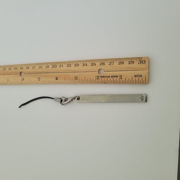 Authentic GUCCI Cell Phone Key Bag Charm Plaque Metal Silver Tone Designer - Picture 5 of 8